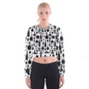 Wine Pattern Black White Cropped Sweatshirt View1