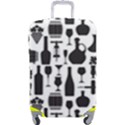 Wine Pattern Black White Luggage Cover (Large) View1