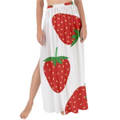 Seamless-pattern-fresh-strawberry Maxi Chiffon Tie-up Sarong by Jancukart
