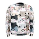 Cute-cat-couple-seamless-pattern-cartoon Men s Sweatshirt View1