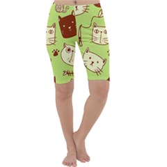 Cute-hand-drawn-cat-seamless-pattern Cropped Leggings  by Jancukart