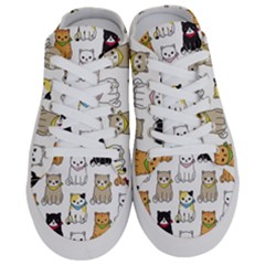Cat-kitten-seamless-pattern Half Slippers by Jancukart