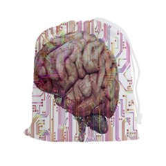Brain Think Neurons Circuit Drawstring Pouch (2xl) by Wegoenart