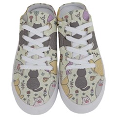 Funny Cartoon Cats Seamless Pattern Half Slippers by Jancukart