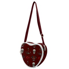 Tattoo-old-school-background-pattern Heart Shoulder Bag by Jancukart