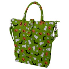 Pattern Seamless Halloween Fall Buckle Top Tote Bag by Wegoenart