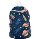 Seamless Pattern With Funny Alien Cat Galaxy Foldable Lightweight Backpack View1