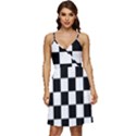 Chess board background design V-Neck Pocket Summer Dress  View1