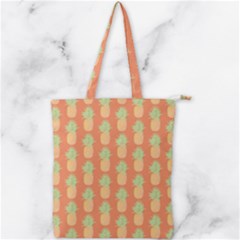 Pineapple Orange Pastel Double Zip Up Tote Bag by ConteMonfrey