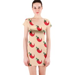 Small Mini Peppers Pink Short Sleeve Bodycon Dress by ConteMonfrey