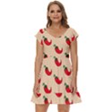Small Mini Peppers Pink Short Sleeve Tiered Mini Dress View1