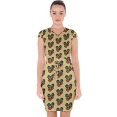 Pastel Pineapple Capsleeve Drawstring Dress  by ConteMonfrey