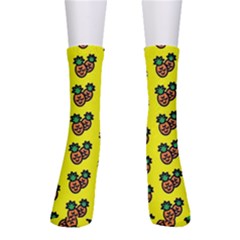 Yellow Background Pineapples Crew Socks by ConteMonfrey
