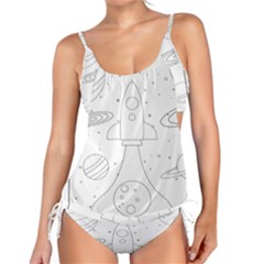 Going To Space - Cute Starship Doodle  Tankini Set by ConteMonfrey