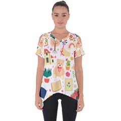 Girly Universe Cut Out Side Drop Tee by ConteMonfrey