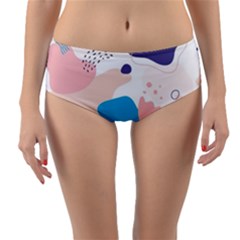 Hand-drawn-abstract-organic-shapes-background Reversible Mid-waist Bikini Bottoms by Wegoenart