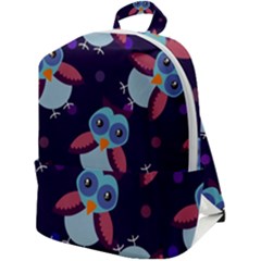 Owl Pattern Background Zip Up Backpack by Wegoenart