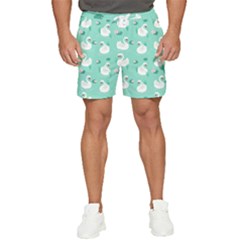 Elegant Swan Seamless Pattern Men s Runner Shorts by Wegoenart