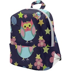 Owl Star Pattern Background Zip Up Backpack by Wegoenart