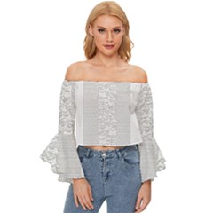 Furr Division Off Shoulder Flutter Bell Sleeve Top by Jancukart