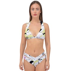 Graphic-design-geometric-background Double Strap Halter Bikini Set by Wegoenart
