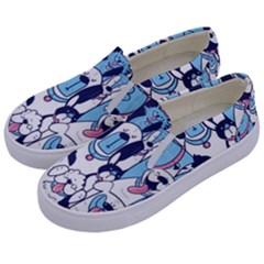 Dogs-seamless-pattern Kids  Canvas Slip Ons by Wegoenart
