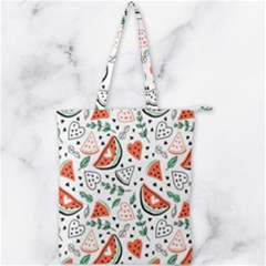 Seamless-vector-pattern-with-watermelons-mint Double Zip Up Tote Bag by Wegoenart