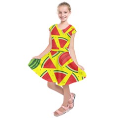 Yellow Watermelon   Kids  Short Sleeve Dress by ConteMonfrey