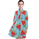 Blue Watermelon Popsicle  Long Sleeve Chiffon Shirt Dress View1