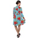Blue Watermelon Popsicle  Long Sleeve Chiffon Shirt Dress View2