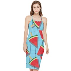 Blue Watermelon Popsicle  Bodycon Cross Back Summer Dress by ConteMonfrey