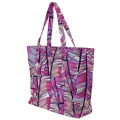 Beautiful-boho-seamless-pattern-with-pink-feathers Zip Up Canvas Bag by Wegoenart