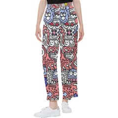 Hand-drawn-vector-illustration-doodle-funny-world-illustrator-line-tools-drawing-flat-design Women s Pants  by Wegoenart