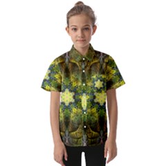 Fractal Fantasy Design Background Kids  Short Sleeve Shirt by Wegoenart