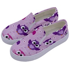 Seamless Cute Colourfull Owl Kids Pattern Kids  Canvas Slip Ons by Wegoenart