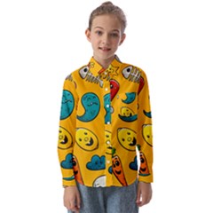 Graffiti Characters Seamless Ornament Kids  Long Sleeve Shirt by Wegoenart