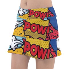 Pow Word Pop Art Style Expression Vector Classic Tennis Skirt by Wegoenart