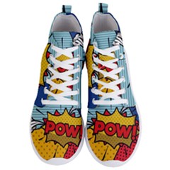 Pow Word Pop Art Style Expression Vector Men s Lightweight High Top Sneakers by Wegoenart