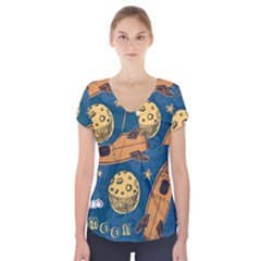 Missile Pattern Short Sleeve Front Detail Top by Wegoenart