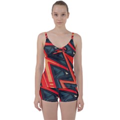 Graffiti Detail Wallpaper Texture Background Tie Front Two Piece Tankini by Wegoenart
