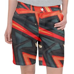 Graffiti Detail Wallpaper Texture Background Pocket Shorts by Wegoenart