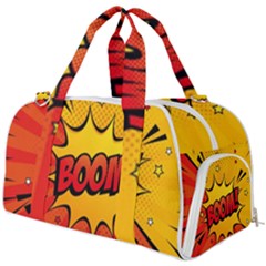 Explosion Boom Pop Art Style Burner Gym Duffel Bag by Wegoenart
