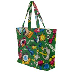 Pop Art Colorful Seamless Pattern Zip Up Canvas Bag by Wegoenart