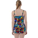 Graffiti Characters Seamless Pattern Tie Front Two Piece Tankini View2