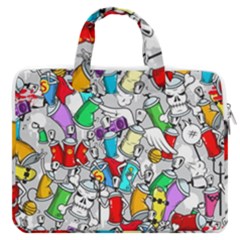 Graffit Characters Seamless Pattern Art Macbook Pro 16  Double Pocket Laptop Bag  by Wegoenart