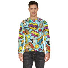 Comic Elements Colorful Seamless Pattern Men s Fleece Sweatshirt by Wegoenart