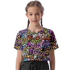 Graffiti Word Seamless Pattern Kids  Basic Tee by Wegoenart