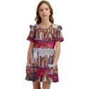 New York Skyline Manhattan City Kids  Frilly Sleeves Pocket Dress View1