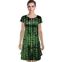 Matrix Technology Tech Data Digital Network Cap Sleeve Nightdress by Wegoenart