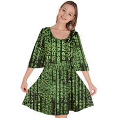 Matrix Technology Tech Data Digital Network Velour Kimono Dress by Wegoenart